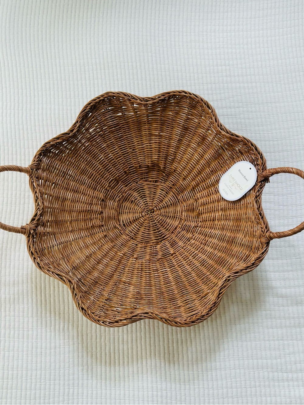 Threshold x Studio McGee Scallop Woven Shallow Bowl Basket Natural NWT - Picture 3 of 15